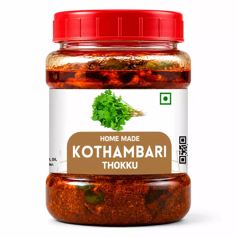 Vishnu Homemade Kothambari Thokku – Traditional South Indian Coriander Pickle (300g)