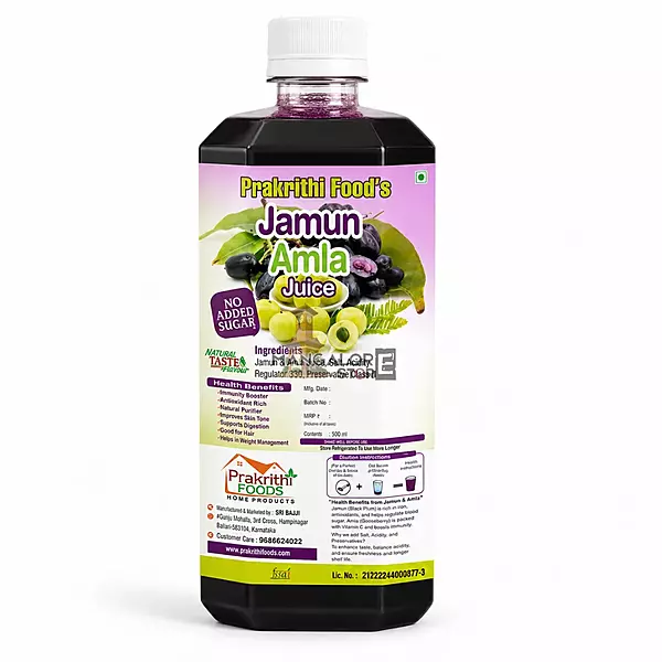 Prakrithi's Jamun Amla Juice – Natural Immunity & Diabetes Care – 500g