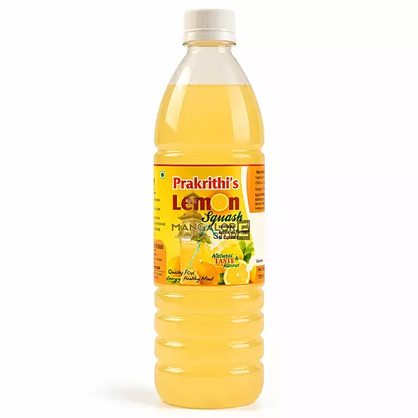 Prakrithi's Lemon Squash – Refreshing Natural Lemon Drink – 700ml