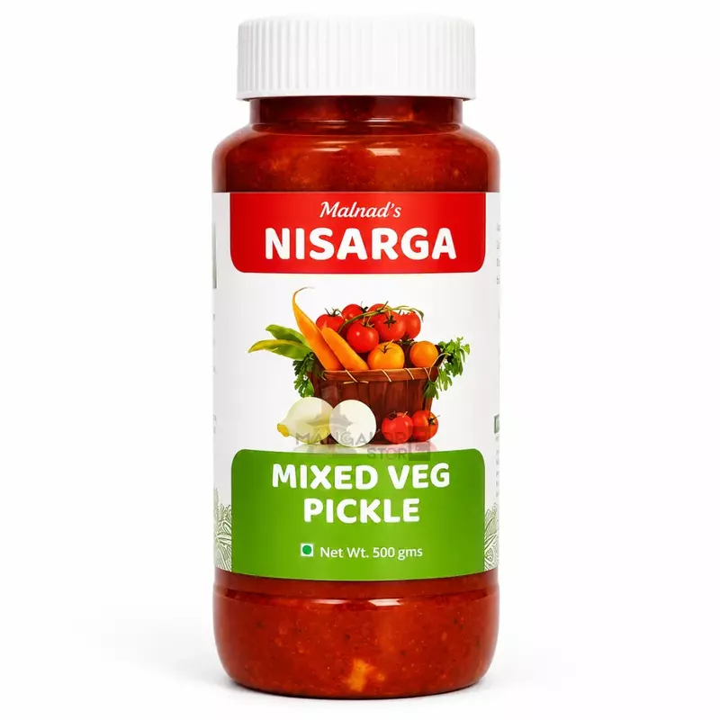 Nisarga Mixed Veg Pickle | Tangy & Spicy Medley of Vegetables – 300g