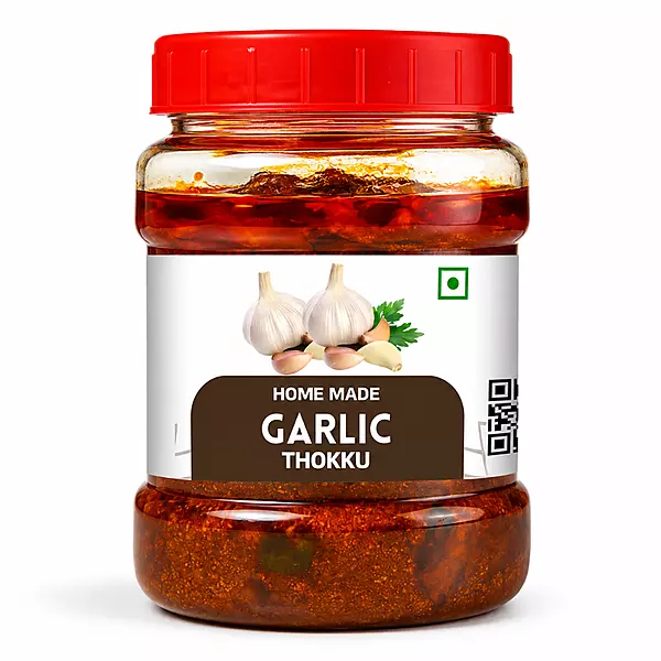 Vishnu Homemade Garlic Thokku – Spicy & Tangy South Indian Condiment (300g)