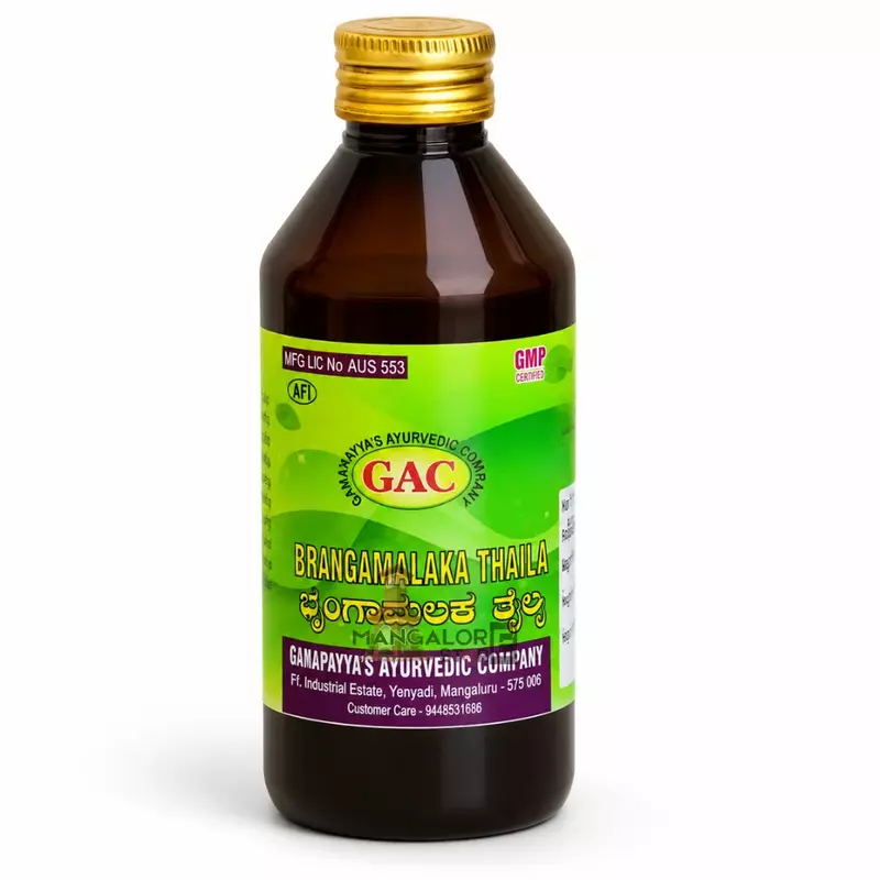 GAC Bringamalaka Tailya – Herbal Hair Oil for Nourishment & Strength | Natural Hair Care – 200ml