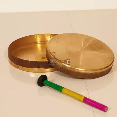 Udupi Brass Jagate with Stick – Traditional Temple Sound Instrument for Pooja & Aarti