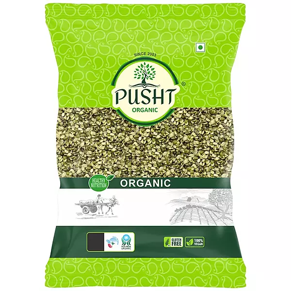 Pusht Organic Moong Chilka Dal | Split Green Gram – 500g