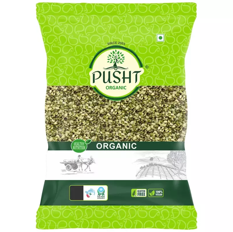 Pusht Organic Moong Chilka Dal | Split Green Gram – 500g
